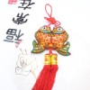 中国结年年有余挂饰 高级刺绣亮片鱼挂件 特色手工艺品